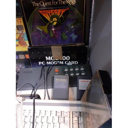 50 - Ab Amstrad 640k personal computer PC-ECD, together with a BBC Bridge console and two games, a Philip... 