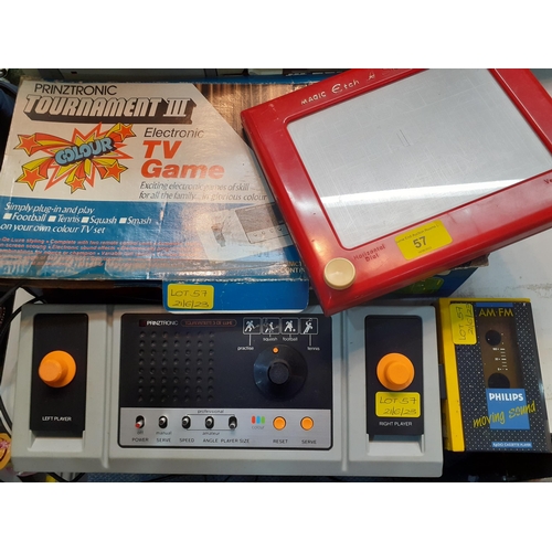 57 - A vintage Prinztronic Tournament III electronic television game in original box, circa 970, together... 