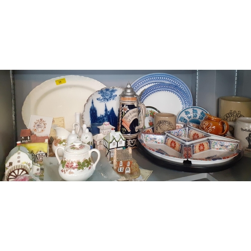 58 - Mixed ceramics to include a Crown Pottery Alton platters, a 1902 Weston Guild plate, Coalport pastel... 