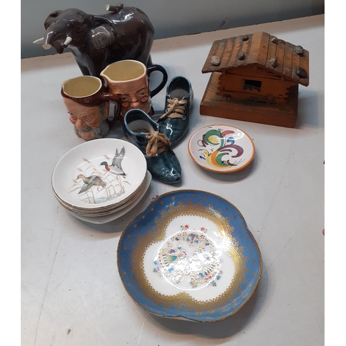 58 - Mixed ceramics to include a Crown Pottery Alton platters, a 1902 Weston Guild plate, Coalport pastel... 