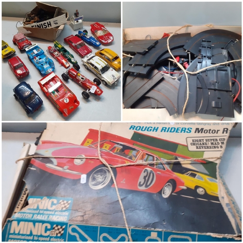 61 - Scalextric cars and accessories to include an Escort RS1600, a T C 600, buildings, track and other i... 