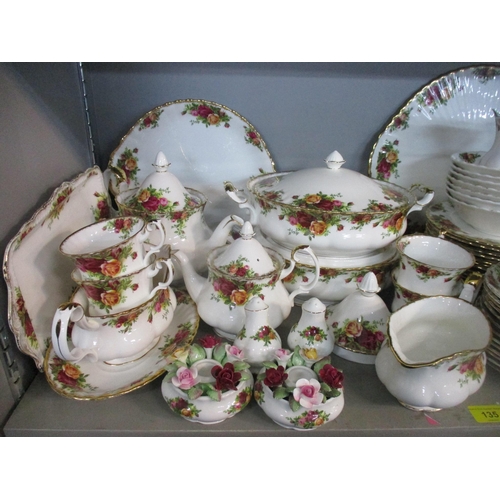 135 - A Royal Albert Old Country Roses tea, coffee and dinner service comprising approximately one hundred... 