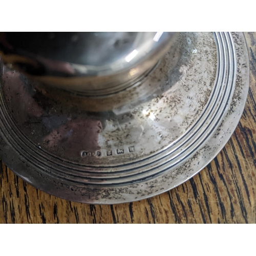 145 - A George V silver capstan inkwell, engraved initials to lid, Birmingham 1921 Location:2.1