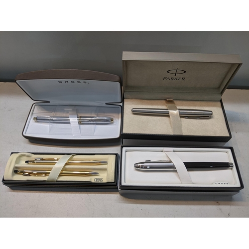 181 - Four boxed pen sets to include three cross sets and a Parker set
Location:2.2