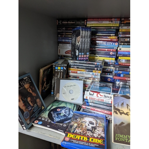 302 - A quantity of DVDs to include Inspector Morse and Peaky Blinders box sets, vinyl singles by Jimmy Fo... 