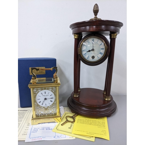 326 - Two clocks to include a boxed Hester-Clarke 8-day carriage clock, with receipts and guarantee
Locati... 