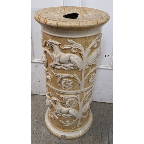 342 - A Vintage china garden seat inset with lion decoration
Location:G