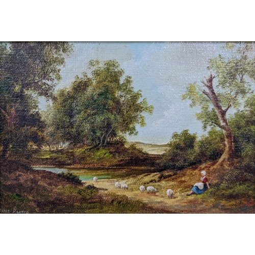 36 - Laine Porter - oil on board entitled Rural Kentish Landscape, 16 x 10.5, framed Location:RWF