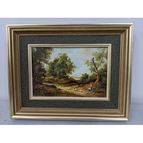 36 - Laine Porter - oil on board entitled Rural Kentish Landscape, 16 x 10.5, framed Location:RWF