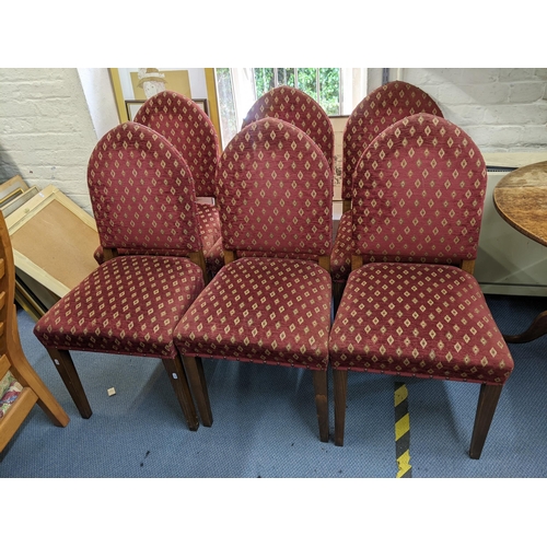 39 - A set of six vintage, arched topped dining chairs on beech legs, Location:LWF