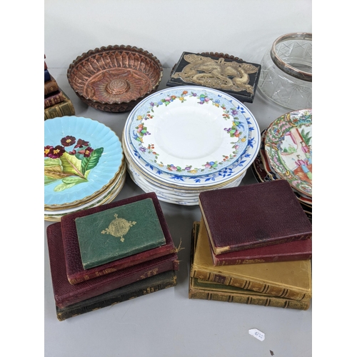 45 - Ceramics and glassware to include a Canton porcelain plate A/F, a Royal Worcester Bicentenary 1951 j... 