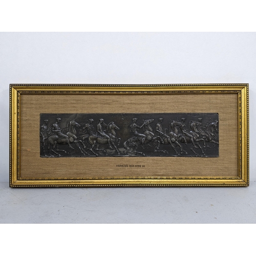 5 - A Regency bronze plaque signed and dated Henning 1820 June 20, 23cm x 5.5cm, framed
Location:1.2