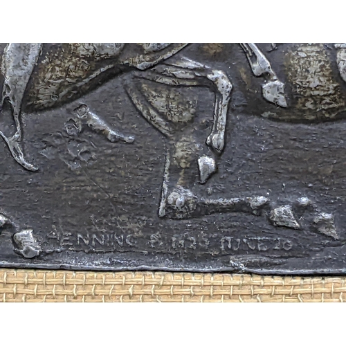 5 - A Regency bronze plaque signed and dated Henning 1820 June 20, 23cm x 5.5cm, framed
Location:1.2