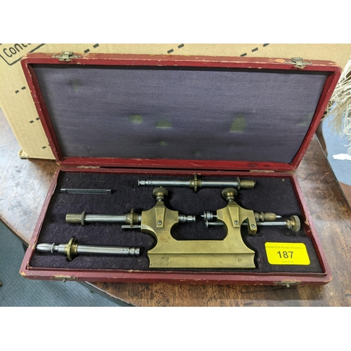 187 - A Tour a Pivoter watchmaker's tool in a fitted case Location: RAF