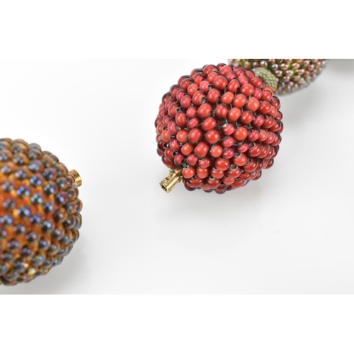 51 - Axel Russmeyer, ( b.1964) German glass and crystal beaded ball necklace with 14ct gold clasp, the fo... 