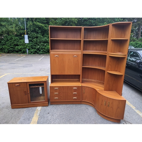 284 - A G-plan teak retro corner wall unit together with a G-plan cabinet with glazed door
Location:RED CO... 