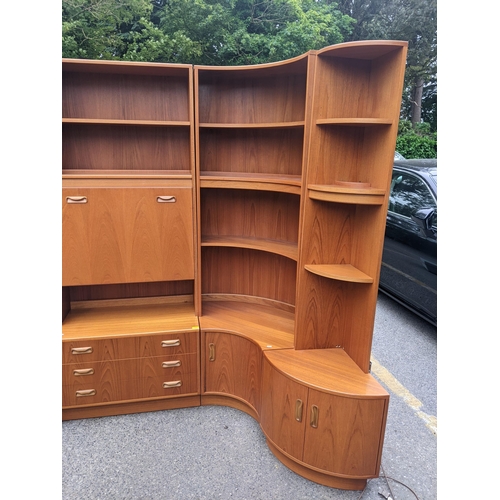 284 - A G-plan teak retro corner wall unit together with a G-plan cabinet with glazed door
Location:RED CO... 