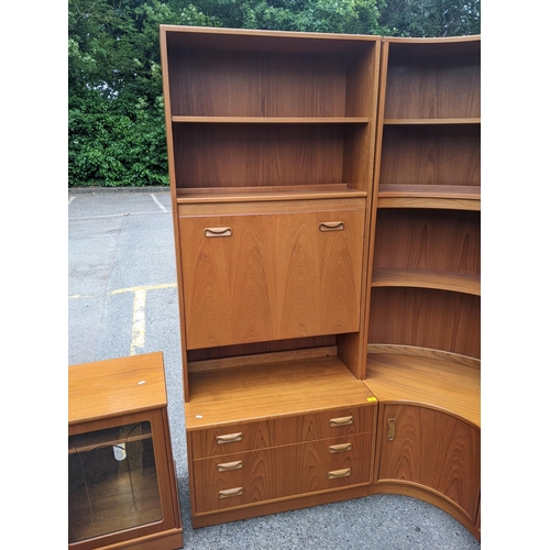 284 - A G-plan teak retro corner wall unit together with a G-plan cabinet with glazed door
Location:RED CO... 