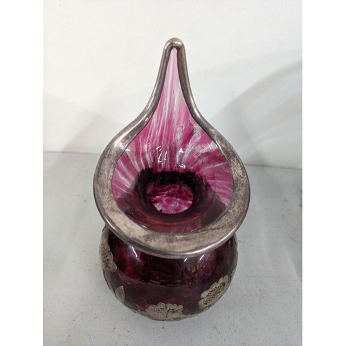 363 - Studio and art glass to include silver mounted tear drop vase, Isle of White glass, Caithness scent ... 