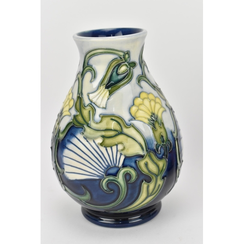 100 - A Moorcroft pottery 'Accolade' vase, designed by Emma Bossons, of squat form with tubelined floral d... 