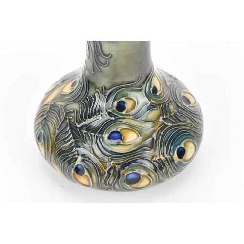 101 - A Moorcroft Pottery 'Phoenix Bird' vase, designed by Rachel Bishop, of compressed form with an elong... 