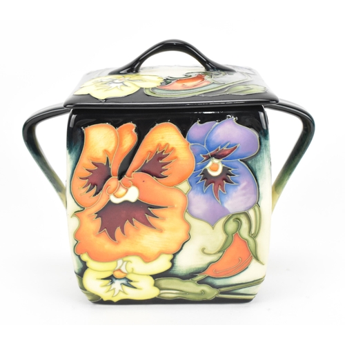 103 - A Moorcroft pottery limited edition 'Tangerine Pansy' lidded pot, designed by Emma Bossons, 2011, 85... 