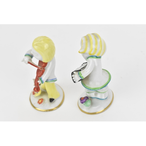 62 - Two Art Deco German Metzler & Ortloff porcelain figures of musicians, designed by Walter Bosse circa... 