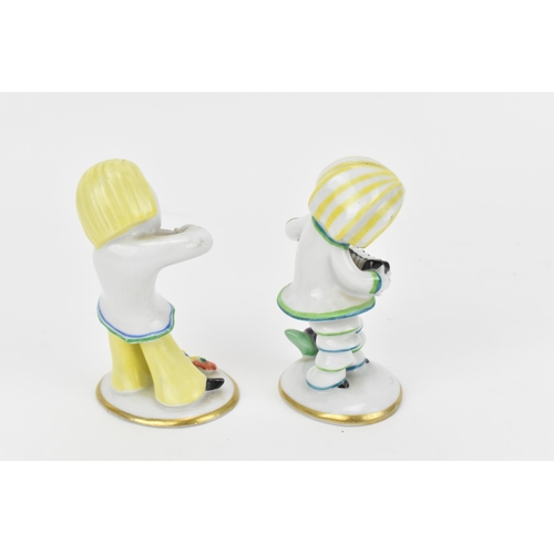 62 - Two Art Deco German Metzler & Ortloff porcelain figures of musicians, designed by Walter Bosse circa... 