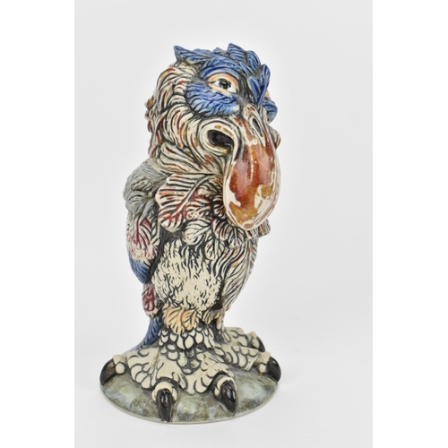 66 - Andrew Hull for Cobridge, a ceramic stoneware grotesque Wally Bird jar and cover in the manner of Ma... 