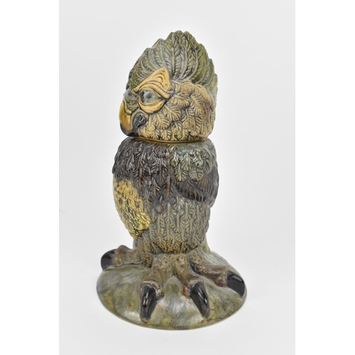 67 - Andrew Hull for Cobridge, a ceramic stoneware grotesque Wally Bird jar and cover in the manner of Ma... 