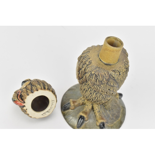 68 - Andrew Hull for Cobridge, a ceramic stoneware grotesque Wally Bird jar and cover in the manner of Ma... 