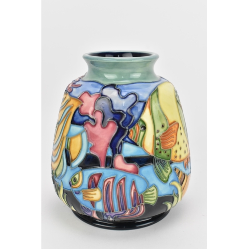 69 - A Moorcroft Pottery vase in the 'Martinique' design by Jeanne McDougall, depicting coral reef fish, ... 