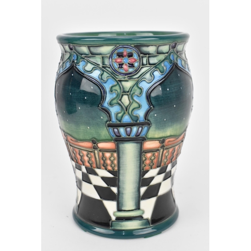 75 - A Moorcroft pottery vase in the 'Jumeirah' pattern, designed by  Beverley Wilkes, 1999, of slight ba... 