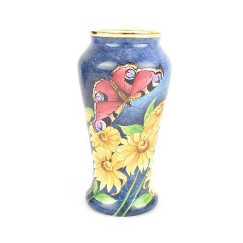 80 - A Moorcroft enamels 'Papillon' vase designed by Rachel Bishop, painted by Fiona Bakewell, 2002, of b... 