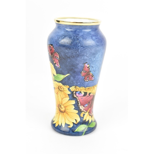 80 - A Moorcroft enamels 'Papillon' vase designed by Rachel Bishop, painted by Fiona Bakewell, 2002, of b... 