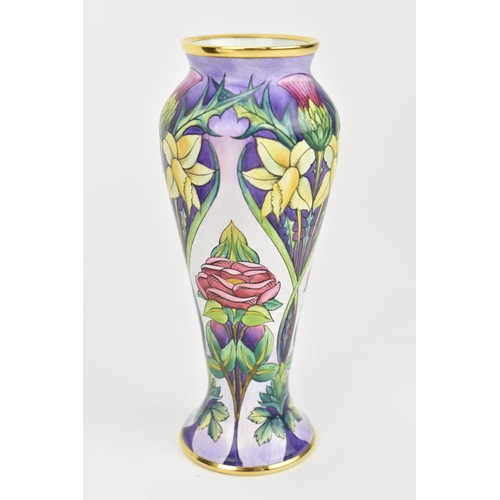 82 - A Moorcroft enamels 'Golden Jubilee 2002' pattern miniature vase and box, designed by Philip Gibson,... 