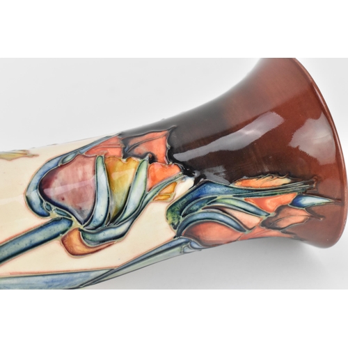 94 - A Moorcroft pottery 'Red Tulip' vase, designed by Sally Tuffin, painted by Sharon Austin, circa 1990... 