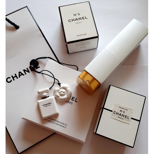 Chanel-A sealed bottle of TTPM No.5 parfum, 7ml, a Coco Mademoiselle empty  Eau de Toilette refillabl