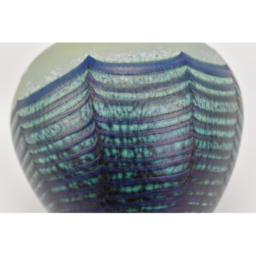 126 - Acn Okra studio cameo glass vase, of ovoid form with a flared collar neck,  with mottled detail over... 