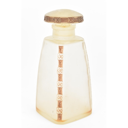 134 - An early 20th century Lalique 'Fleurette' perfume bottle, in sepia patina of tapered form with folia... 