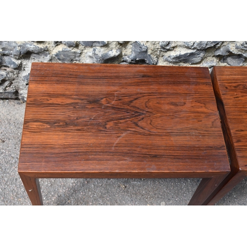 158 - A pair of small 1960s Danish hardwood tables by Severin Hansen (1887-1964) for Haslev, with Danish f... 