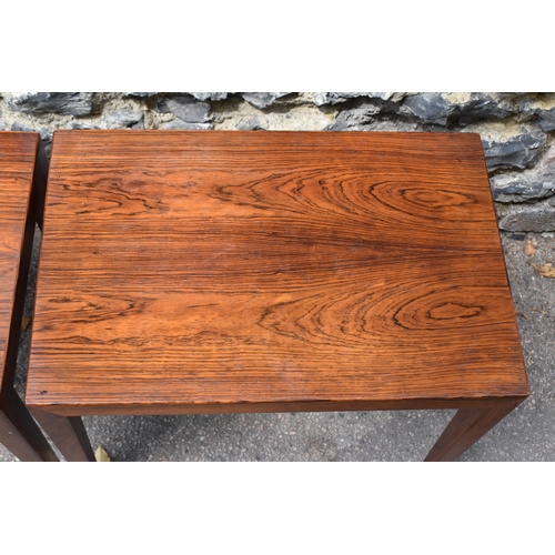 158 - A pair of small 1960s Danish hardwood tables by Severin Hansen (1887-1964) for Haslev, with Danish f... 