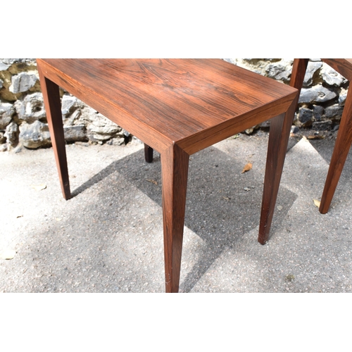 158 - A pair of small 1960s Danish hardwood tables by Severin Hansen (1887-1964) for Haslev, with Danish f... 