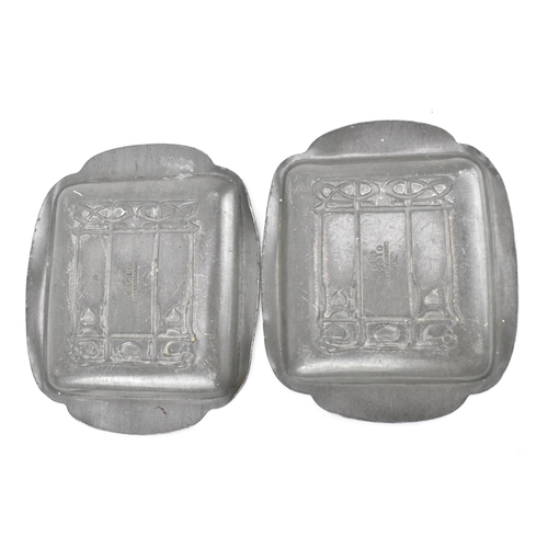 189 - A pair of early 20th century Tudric pewter ash trays designed by Archibald Knox (1864-1933) for Libe... 