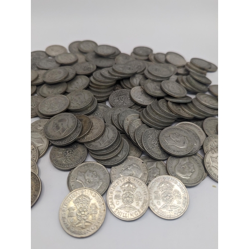 253 - A large group of pre 1947 George VI two shillings, approx 1,860.2g