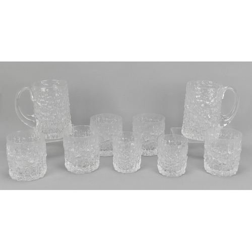 113 - A collection of Whitefriars 'Glacier' pattern glasses, to include two pint mugs, five whisky tumbler... 