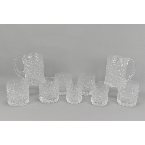 113 - A collection of Whitefriars 'Glacier' pattern glasses, to include two pint mugs, five whisky tumbler... 