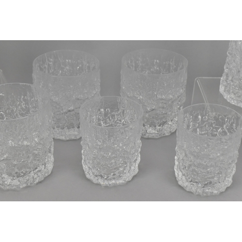 113 - A collection of Whitefriars 'Glacier' pattern glasses, to include two pint mugs, five whisky tumbler... 