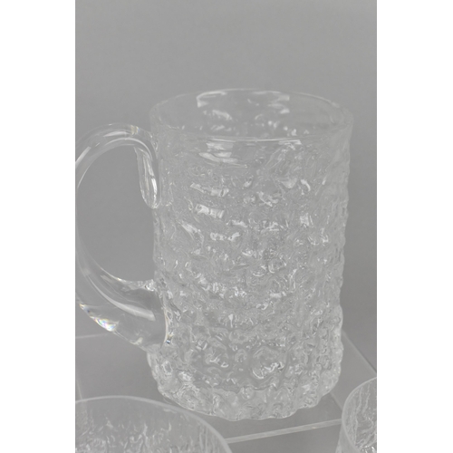 113 - A collection of Whitefriars 'Glacier' pattern glasses, to include two pint mugs, five whisky tumbler... 