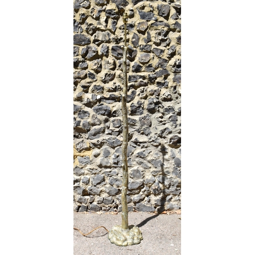 120 - A mid-century French twig floor lamp designed by Vaughan Truro, naturalistically made in lost wax te... 